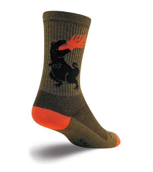 SockGuy Crew 6 Inch Wool Socks - Dinosaur